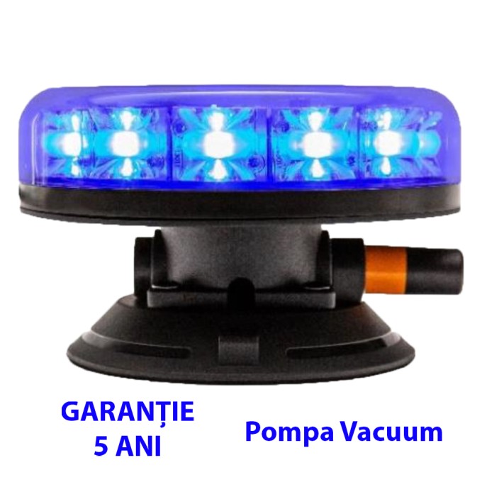 Girofar LED prindere vacuum aerodinamic 12-24V 12 LED-uri de 3W - 5 ani Garantie